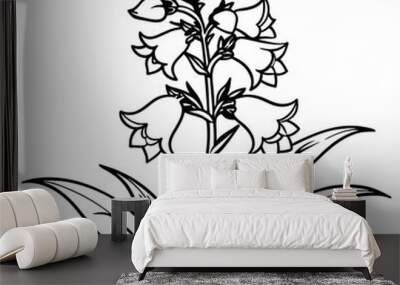 Snapdragon flower outline illustration coloring book page design, 
Snapdragon flower black and white line art drawing coloring book pages for children and adults Wall mural