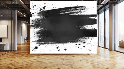 Mascara brush stroke texture black paint swatch makeup smudge ink isolated background eye brushstroke, Isolated On White or transparent background. png Wall mural