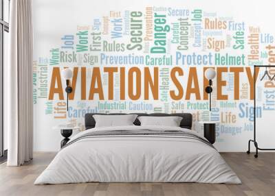 Aviation Safety word cloud. Wall mural