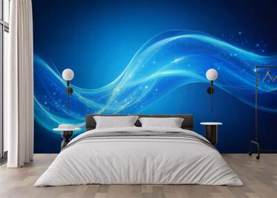 Blue Swoosh Background Wall mural