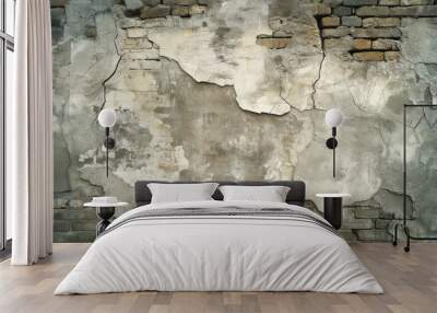 Broken concrete brick wall Wall mural