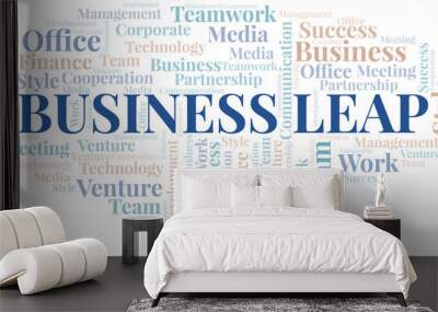 Business Leap word cloud. Collage made with text only. Wall mural