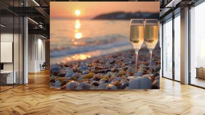 Champagne sunset Wall mural