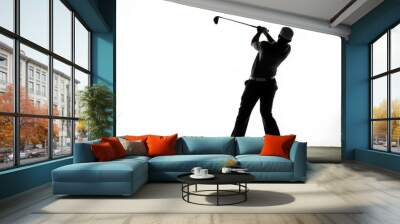 Golfer On White Background Wall mural