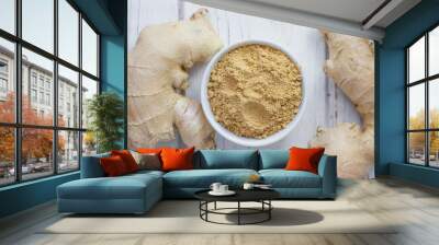 Grounded ginger and ginger root Wall mural