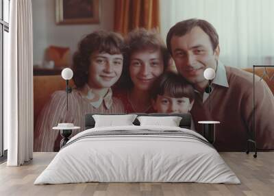 Happy Family Portrait 1980 Wall mural