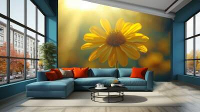 Helenium Autumnale In A Garden Wall mural