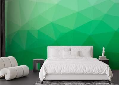 Illustration of abstract Green, Yellow banner low poly background. Beautiful polygon design pattern. Wall mural