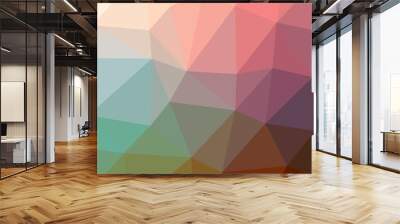 Illustration of abstract Orange, Purple horizontal low poly background. Beautiful polygon design pattern. Wall mural