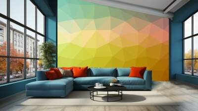 Illustration of orange abstract polygonal beautiful multicolor background. Wall mural