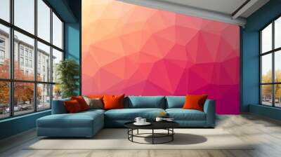 Illustration of red abstract low poly modern multicolor background. Wall mural