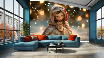 Mary Christmas Background Wall mural