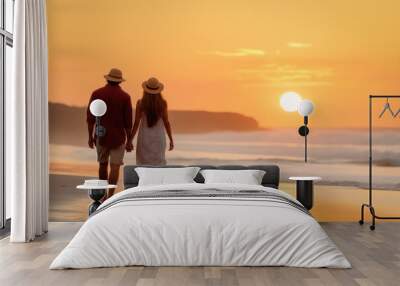 Romantic Couple Sunset Wall mural