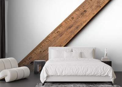 Wooden Ruler Isolated Wall mural