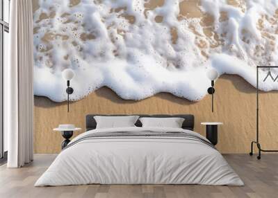 Sea Foam on Sandy Beach - Close Up Photography Wall mural