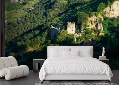 Sigths from Dorf Tyrol in South Tyrol Italy on Meran and other Landscapes. Wall mural