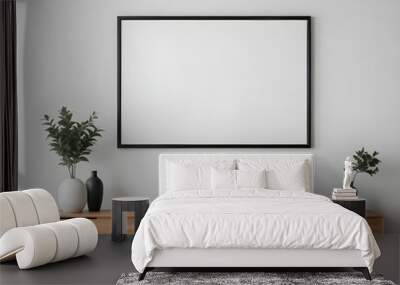 Frame mockup, ISO A paper size. Living room poster mockup. Modern interior design. Living room Interior mockup with house background. 3D render Wall mural