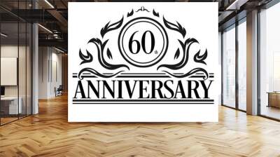 Luxury 60th anniversary Logo illustration vector Wall mural