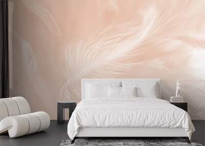 White-Brown Feather Texture, Elegance in Nature Wall mural