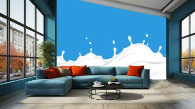 Fresh milk splash background vector illustration Wall mural