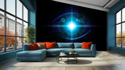 Futuristic eye detection technology concept vector illustration Wall mural