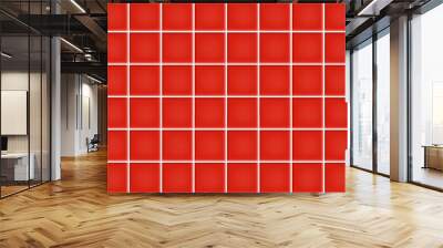 Red ceramic tiles texture abstract background vector illustration Wall mural