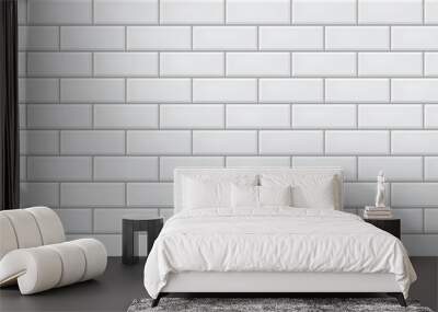 White ceramic tiles texture abstract background vector Wall mural