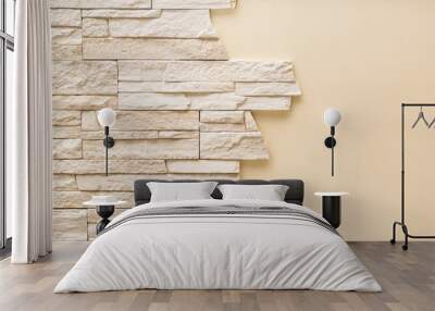 pattern of decorative white slate stone wall surface Wall mural