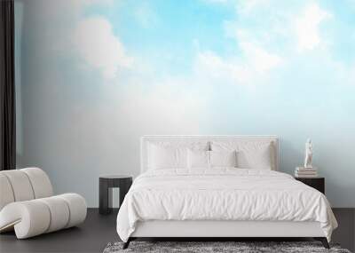 Light pale blue gradient sky background, blurred delicate clouds. Toned photo Wall mural