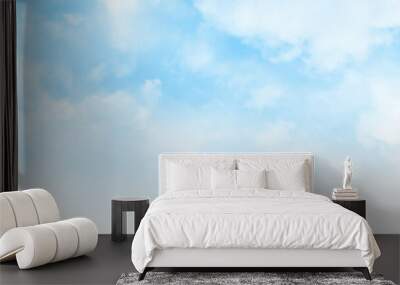 Natural sky beautiful blue and white texture background. blue sky with cloud.  Wall mural