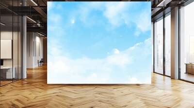 Sky cloudscape in sunny day Spring. Sky clouds landscape background. Vector sky image Wall mural