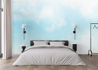 The vast blue sky and clouds sky. Gloomy vivid cyan landscape in environment day horizon skyline view Wall mural