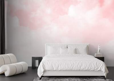 white cloud with pink sky background Wall mural