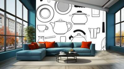 set of  kitchen utensils Wall mural