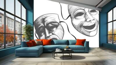 two theatre masks Wall mural