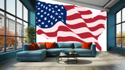 USA Flag in the form of maps of the United States Wall mural