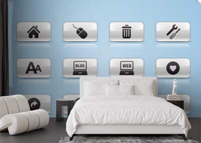 Gray Buttons - web icons 02 Wall mural