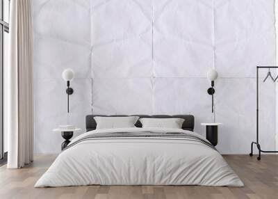 Isolated old white folded paper with torn edges. Wall mural