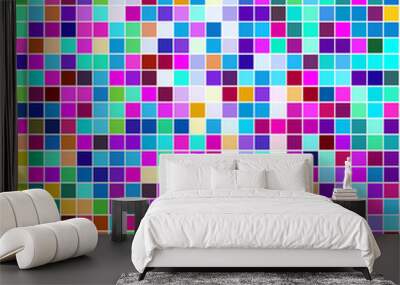 Multicolored small squares background. Wall mural