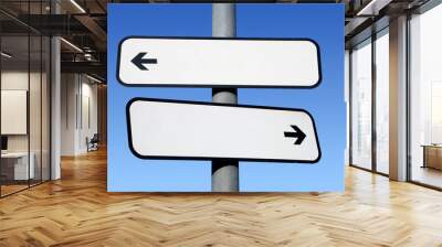 two way blank signpost with copyspace. Wall mural