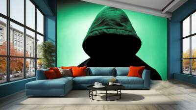 Man wearing hood with face in shadow Wall mural