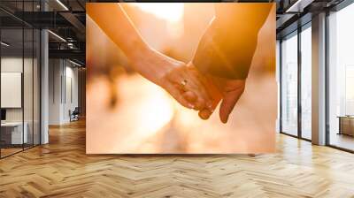 Beautiful couple holding Wall mural