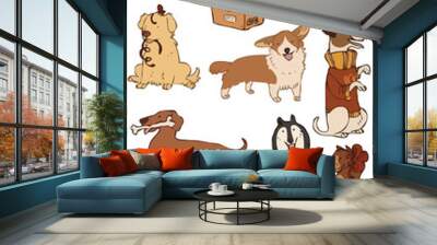 set of dogs Wall mural