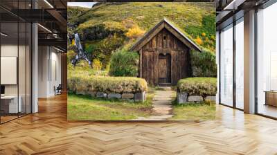 Traditional viking house Wall mural