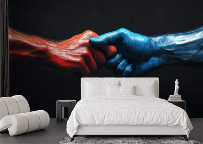 handshake between two people, human diversity, pathways to equity and harmony Wall mural