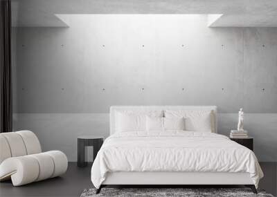 Abstract empty, modern concrete walls hallway room with indirekt ceiling lights in the back - industrial interior background template Wall mural