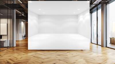 Empty white room with spotlights in the ceiling - gallery or modern interior template, 3D illustration Wall mural