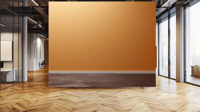 Orange empty, modern, abstract studio room with rough concrete floor, product display presentation template mock-up Wall mural