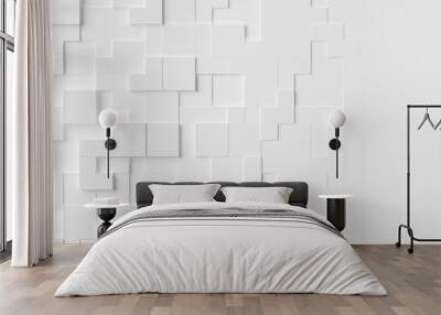 Random movedfading out white cube boxes block background wallpaper banner with copy space Wall mural