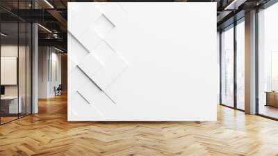 Random shifted rotated white cube boxes block background wallpaper banner with copy space Wall mural